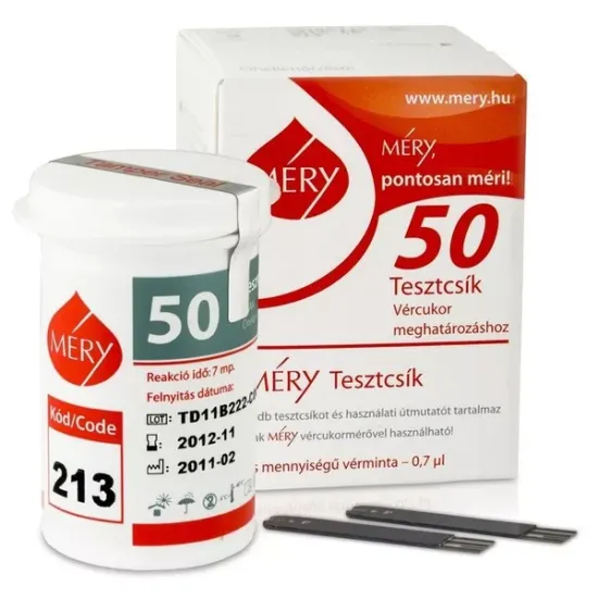 Méry Tesztcsík vércukorszintmérőhöz (50 db)
