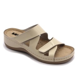 906 LEON Comfort női bőr papucs